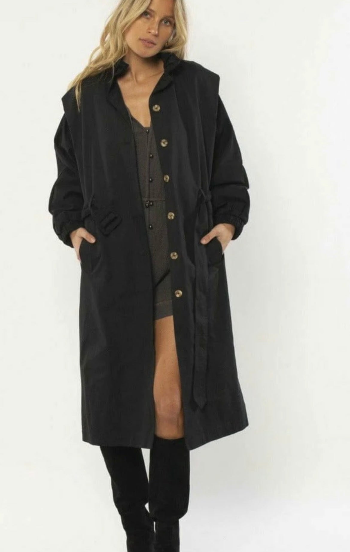 Amuse Society- Ginger Woven Trench Coat